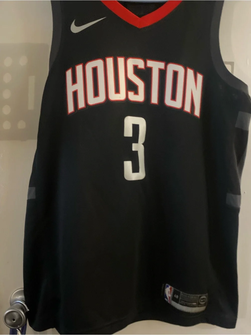 Nike Houston Basketball Jersey - Black with Red & White Trim
